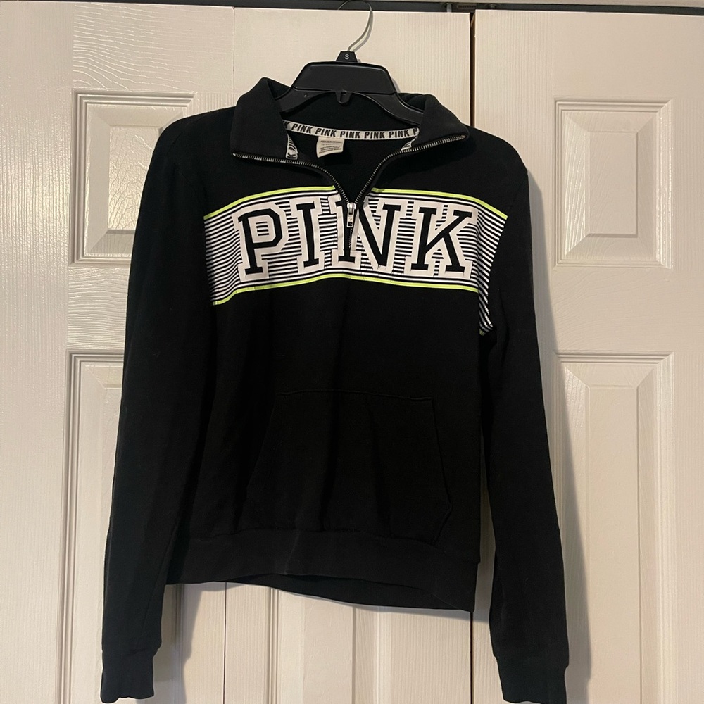 Pink crewneck next half zip
